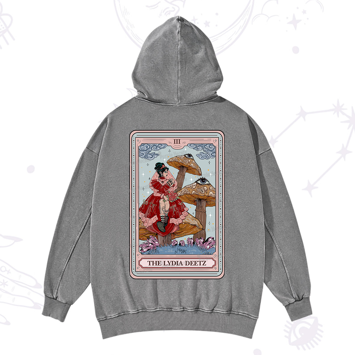 Purplehecate The Lydia Deetz Tarot Washed Hoodie