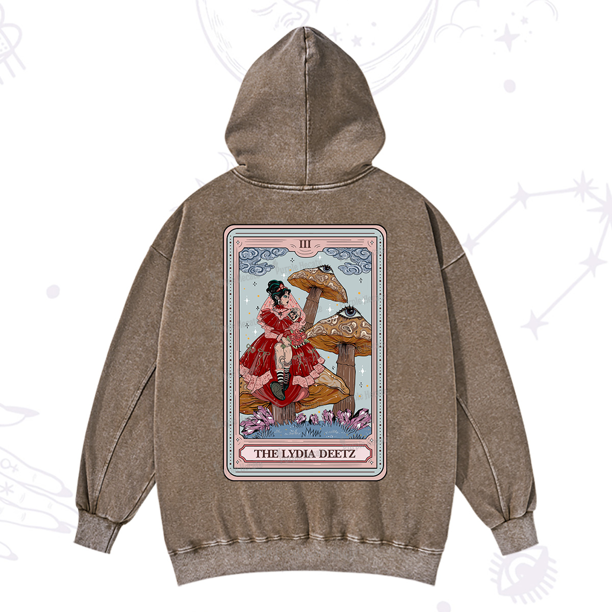 Purplehecate The Lydia Deetz Tarot Washed Hoodie