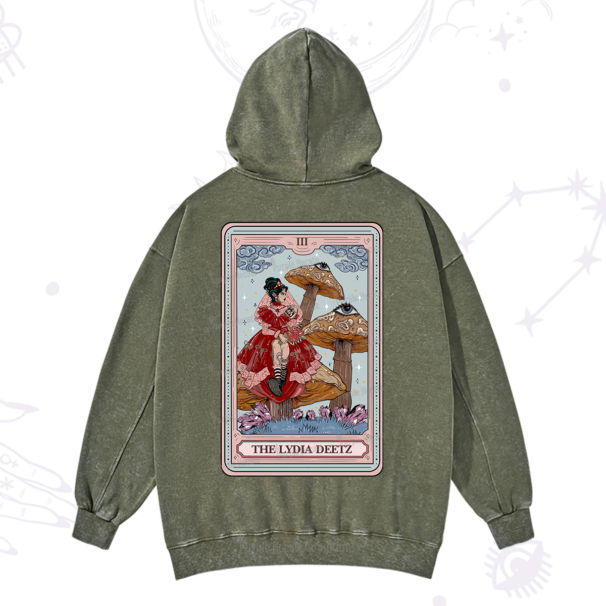 Purplehecate The Lydia Deetz Tarot Washed Hoodie