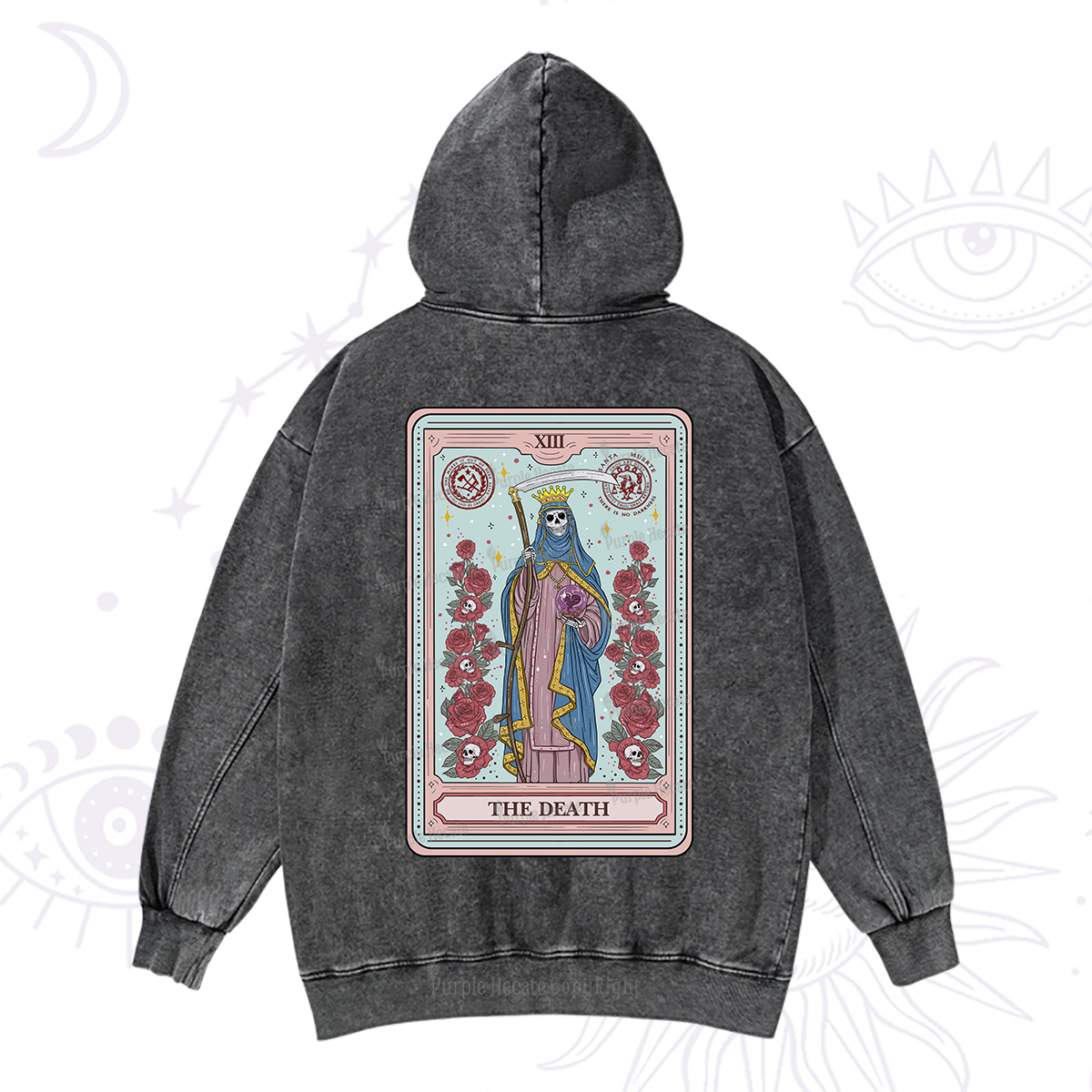 Purplehecate The Death Tarot Washed Hoodie