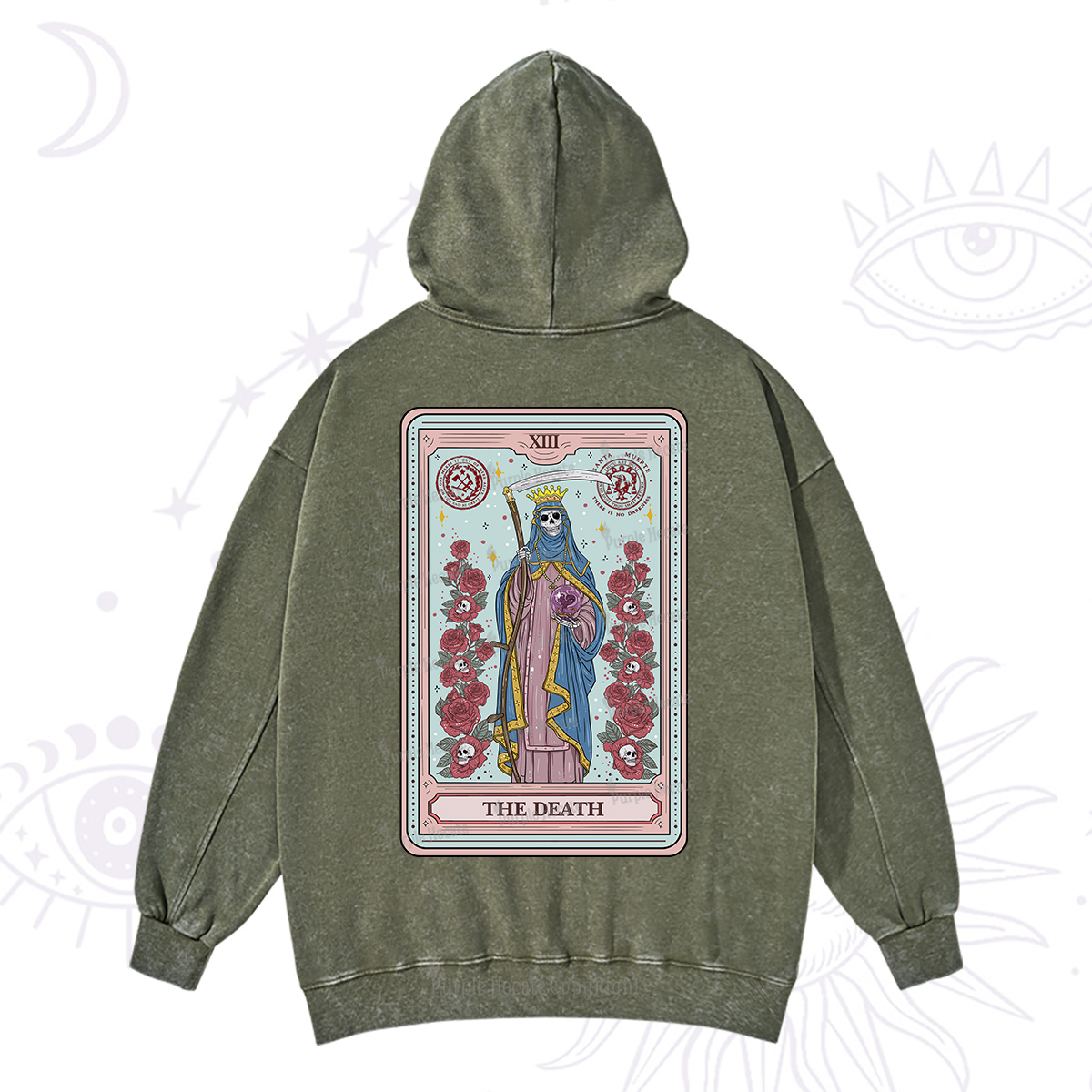 Purplehecate The Death Tarot Washed Hoodie