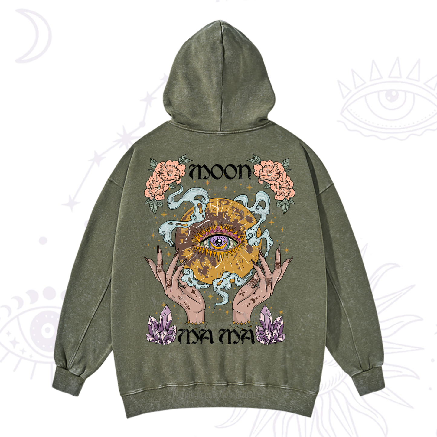 Purplehecate Moon Mama Washed Hoodie