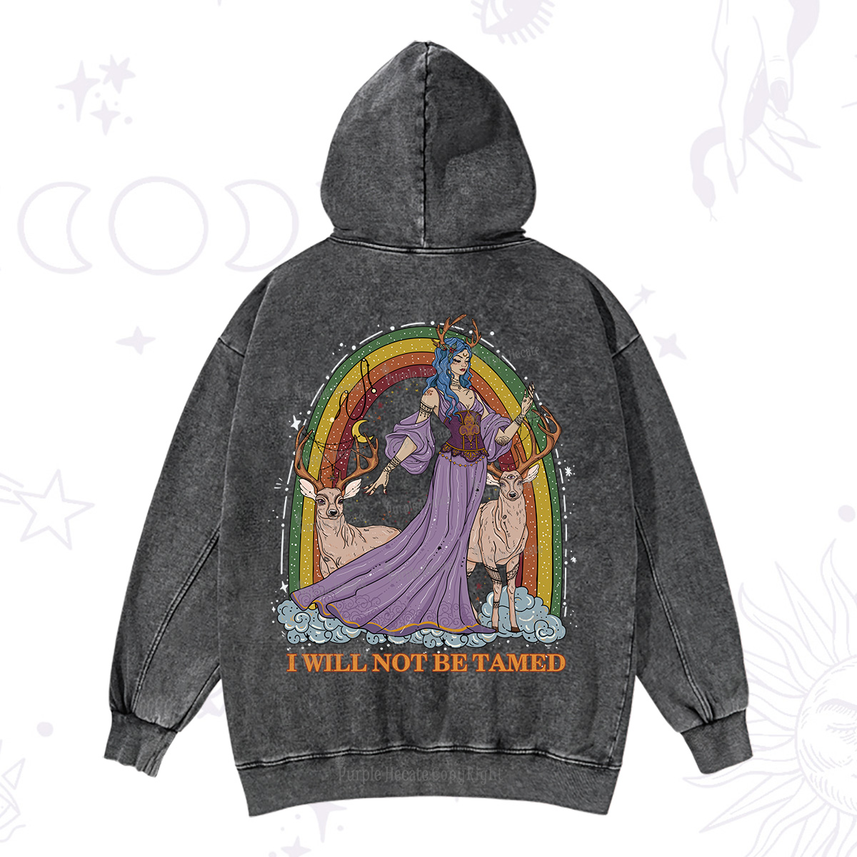 Purplehecate I Will Not Be Tamed Washed Hoodie