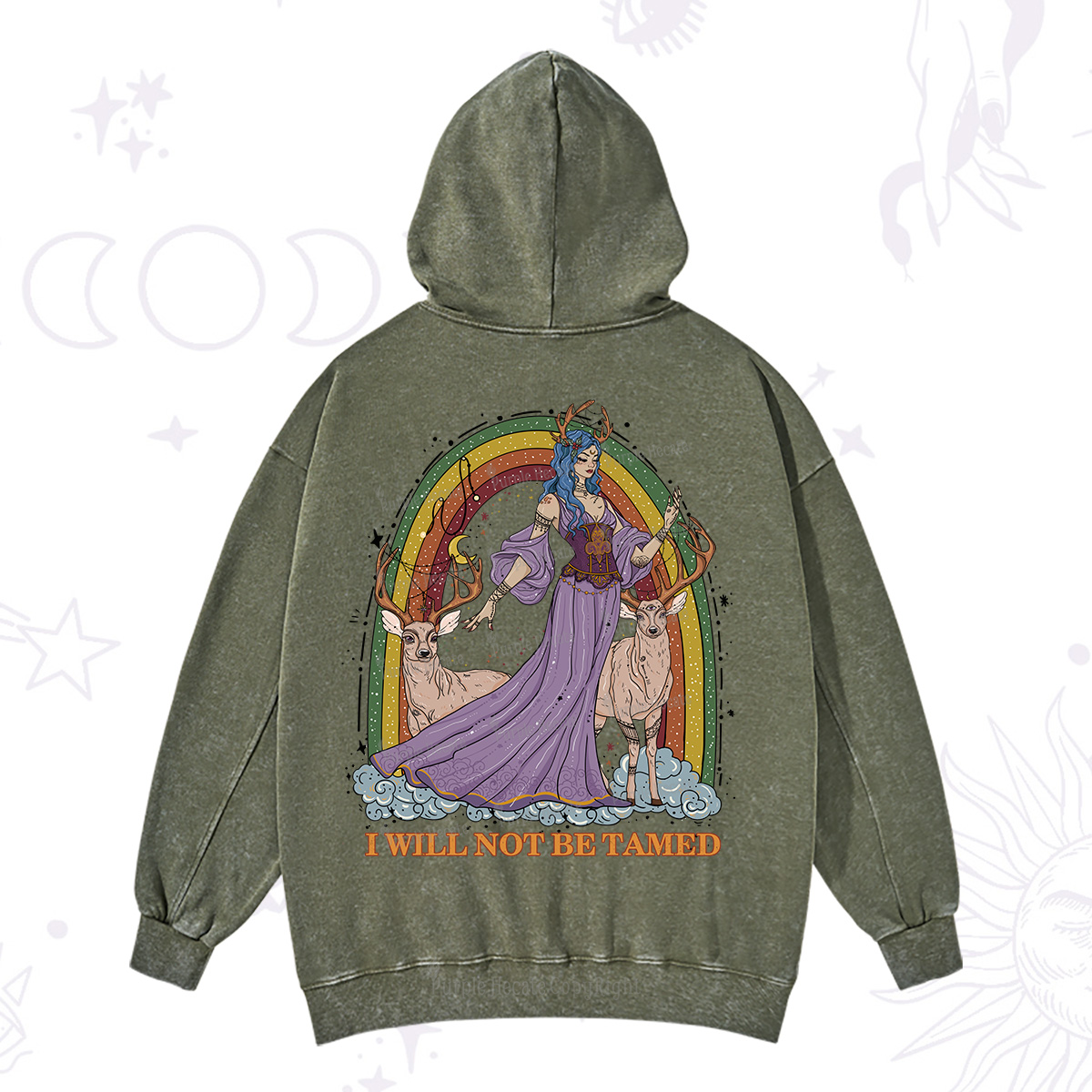 Purplehecate I Will Not Be Tamed Washed Hoodie