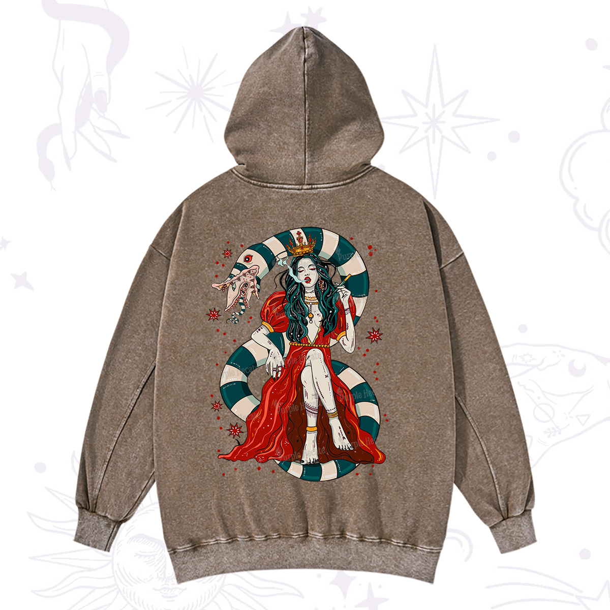 Purplehecate Queen of the Sandworms Washed Hoodie
