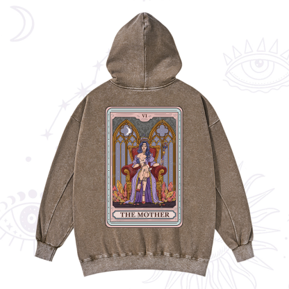 Purplehecate The Mother Tarot Card Washed Hoodie