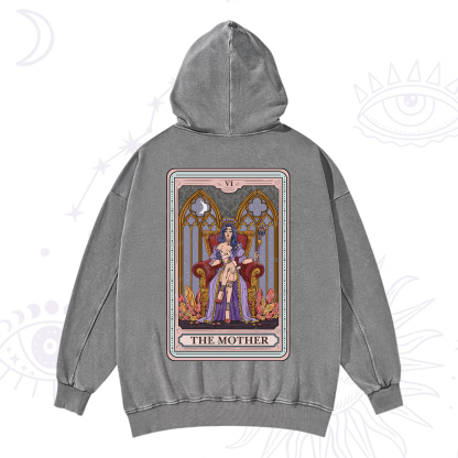 Purplehecate The Mother Tarot Card Washed Hoodie