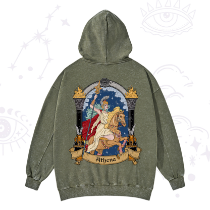 Purplehecate The Mighty Goddess Athena Washed Hoodie