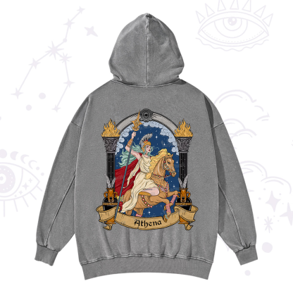 Purplehecate The Mighty Goddess Athena Washed Hoodie