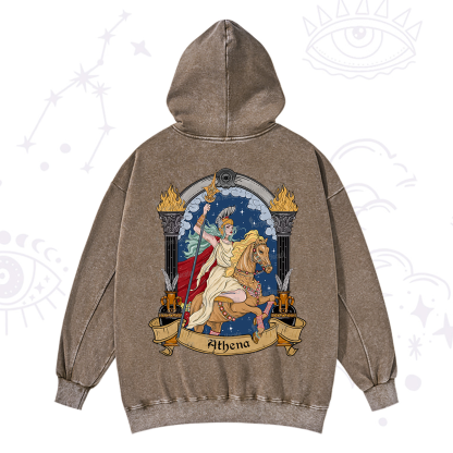 Purplehecate The Mighty Goddess Athena Washed Hoodie