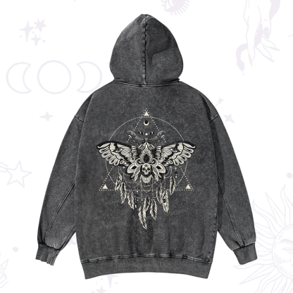 Purplehecate Mystical Luna Moth Washed Hoodie