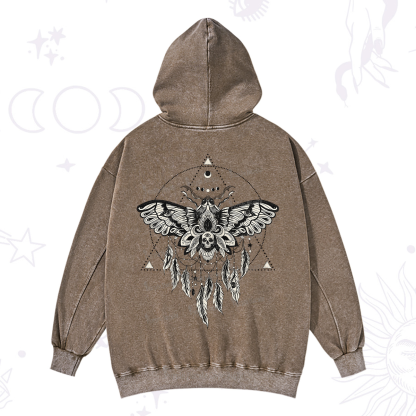 Purplehecate Mystical Luna Moth Washed Hoodie