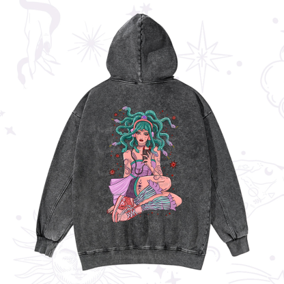 Purplehecate Gorgon Medusa Washed Hoodie