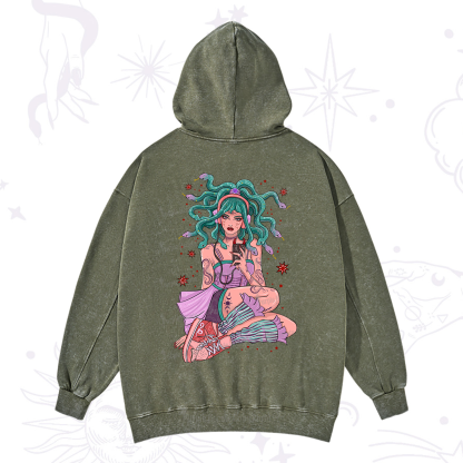 Purplehecate Gorgon Medusa Washed Hoodie