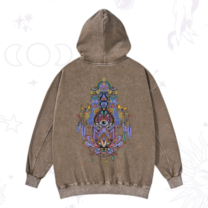 Purplehecate Hamsa Evil Eye Washed Hoodie