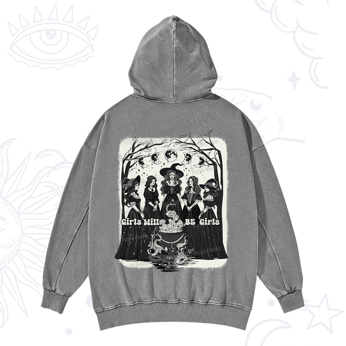 Purplehecate Girls Will Be Girls Washed Hoodie