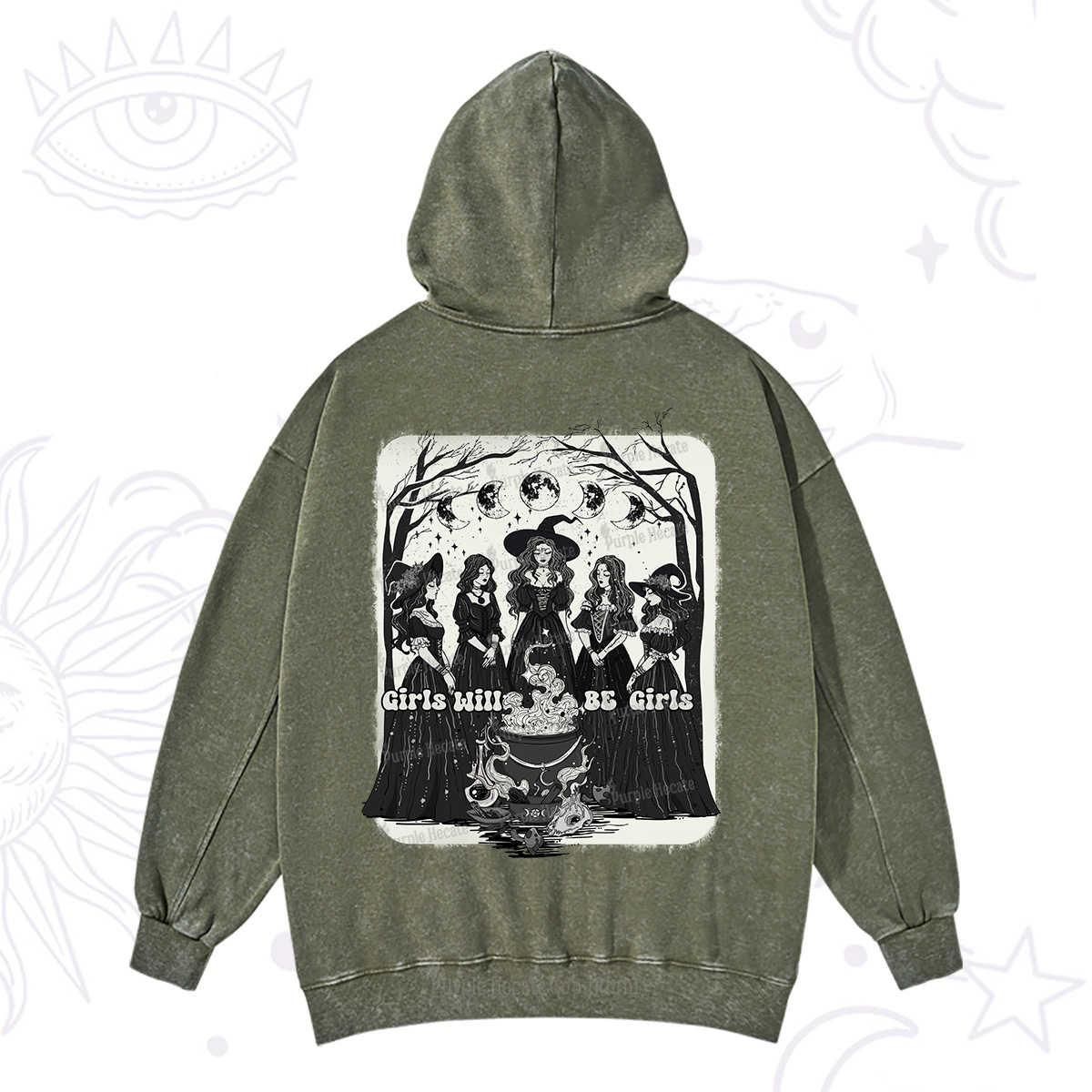 Purplehecate Girls Will Be Girls Washed Hoodie