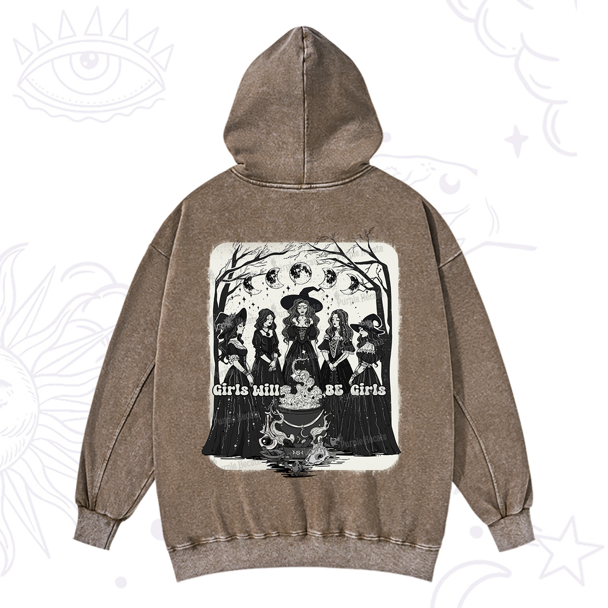 Purplehecate Girls Will Be Girls Washed Hoodie