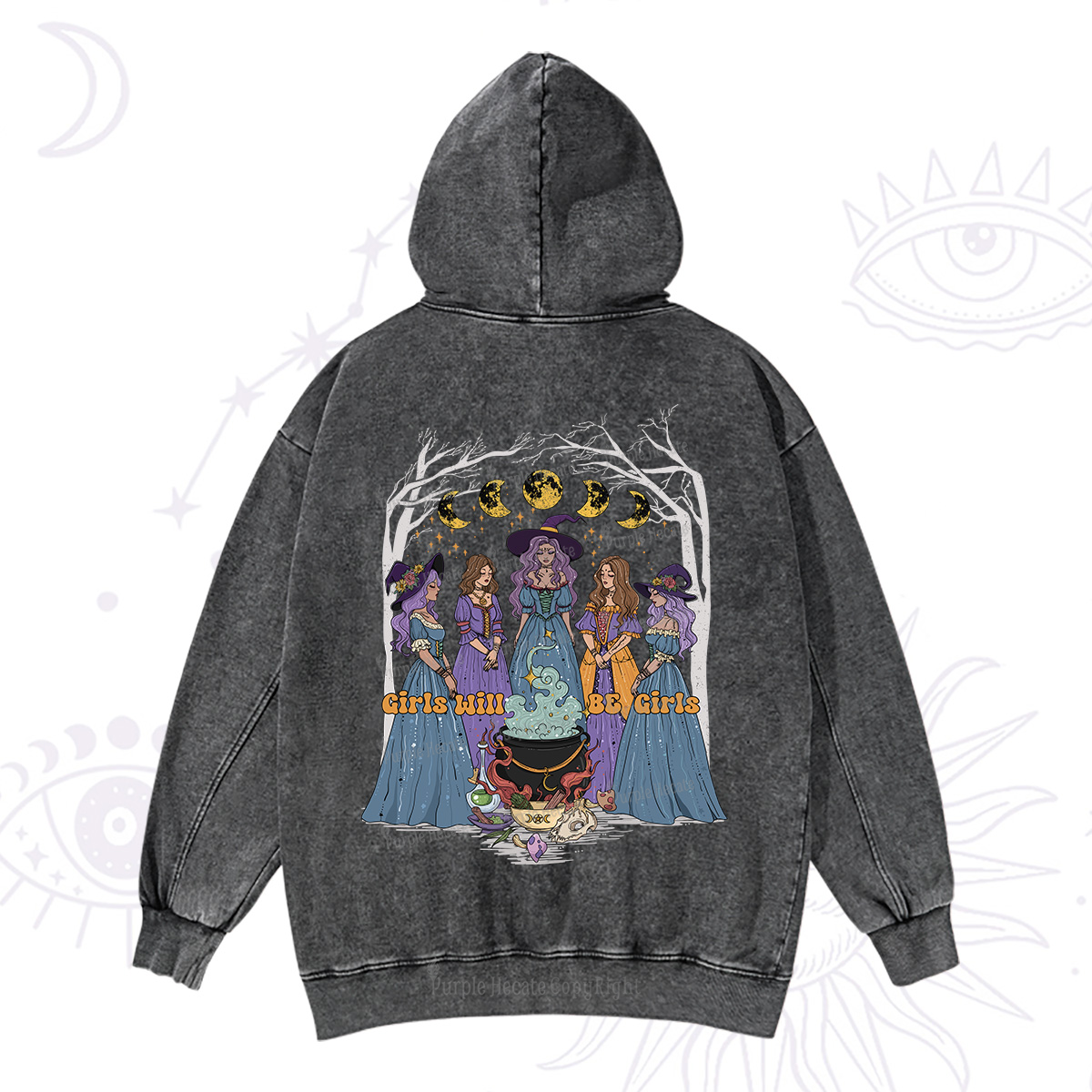 Purplehecate Girls Will Be Girls Washed Hoodie