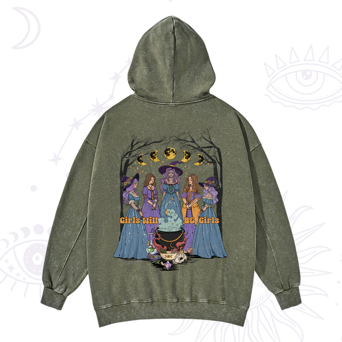 Purplehecate Girls Will Be Girls Washed Hoodie