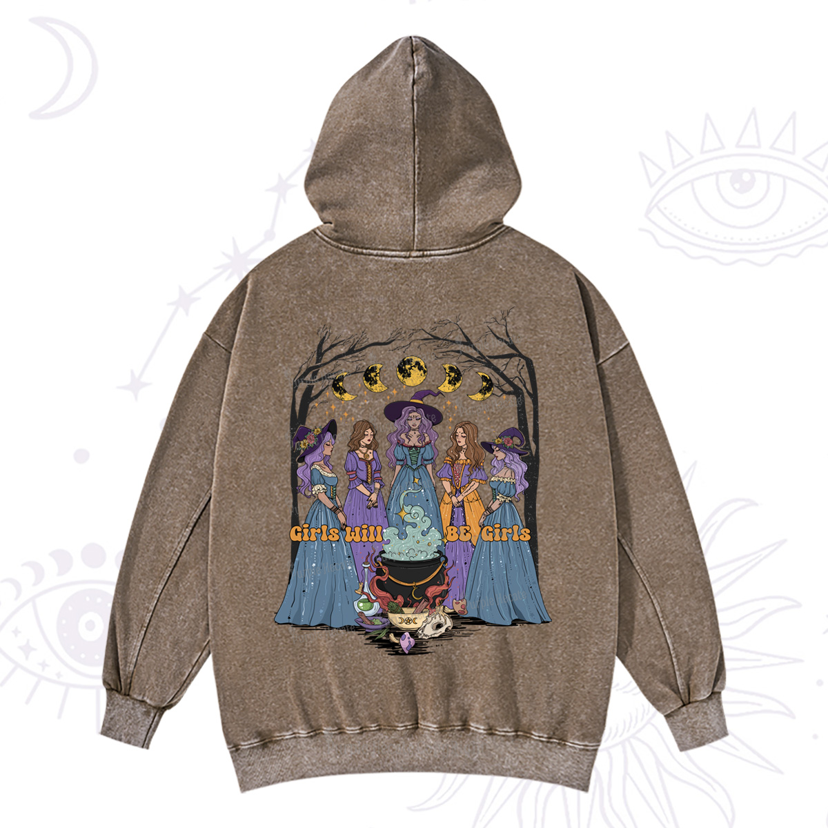 Purplehecate Girls Will Be Girls Washed Hoodie