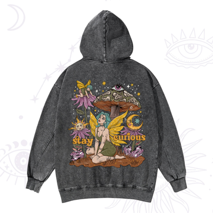 Purplehecate Stay Curious Washed Hoodie