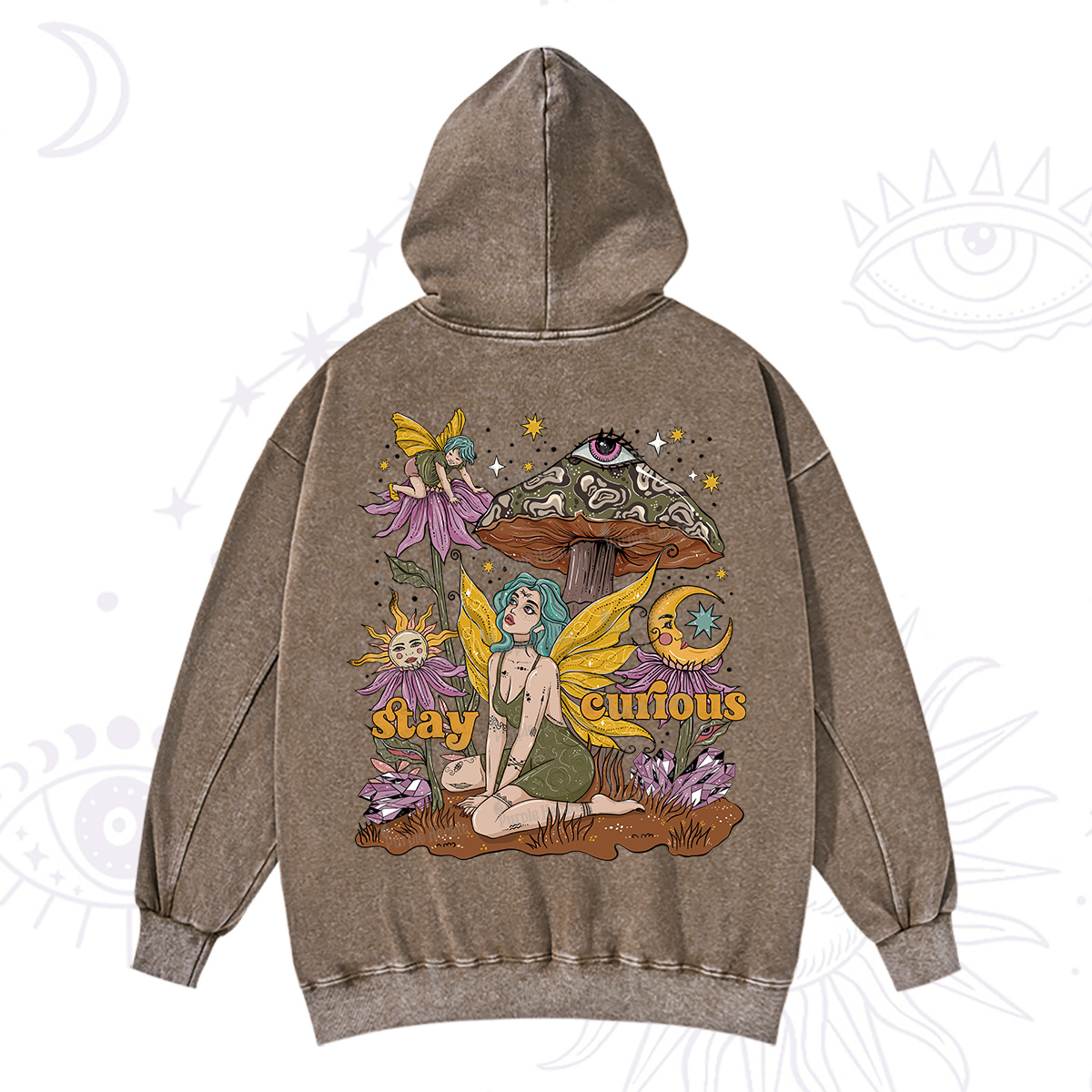 Purplehecate Stay Curious Washed Hoodie