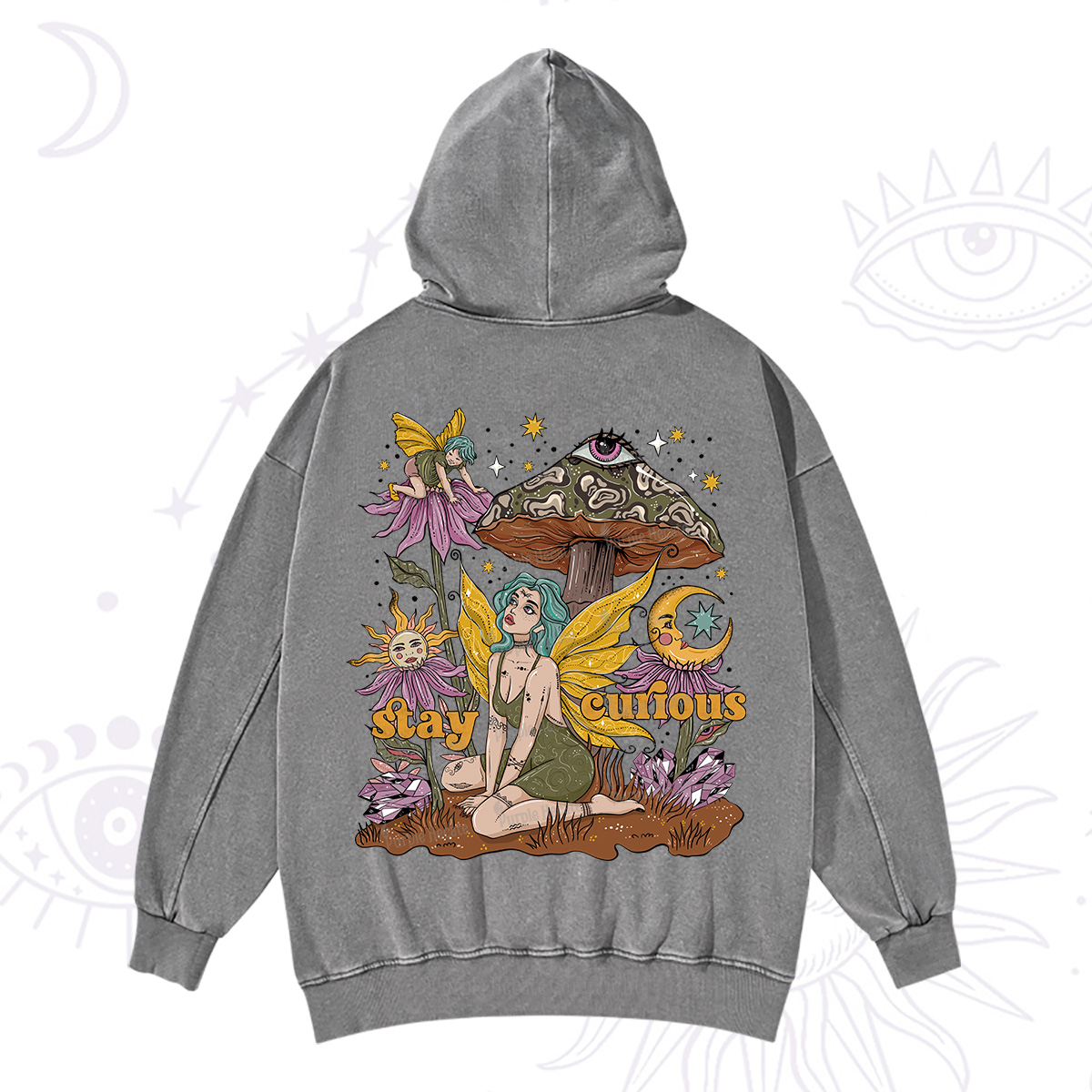 Purplehecate Stay Curious Washed Hoodie