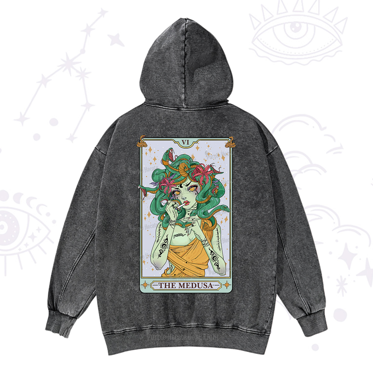 Purplehecate The Medusa Tarot Washed Hoodie