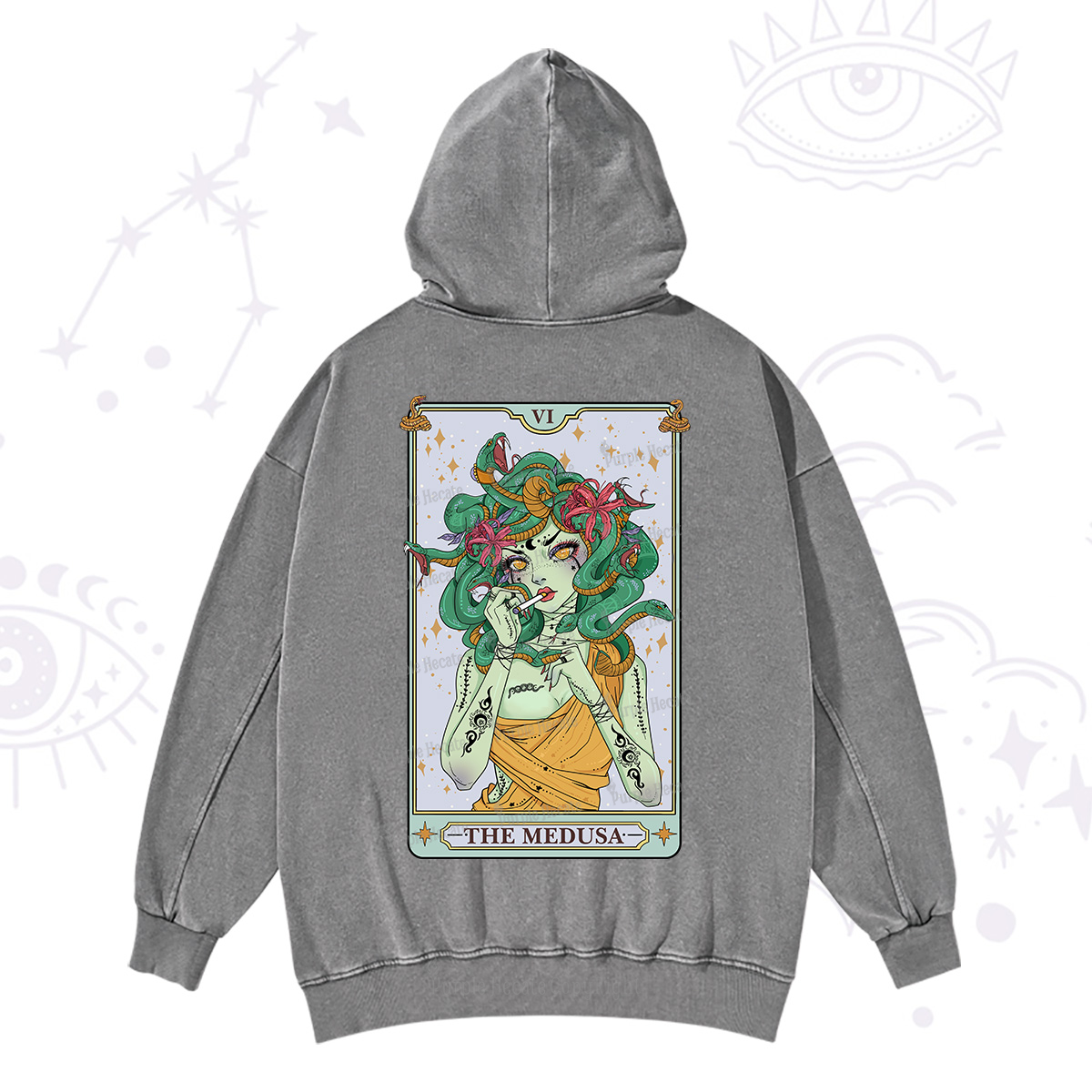 Purplehecate The Medusa Tarot Washed Hoodie