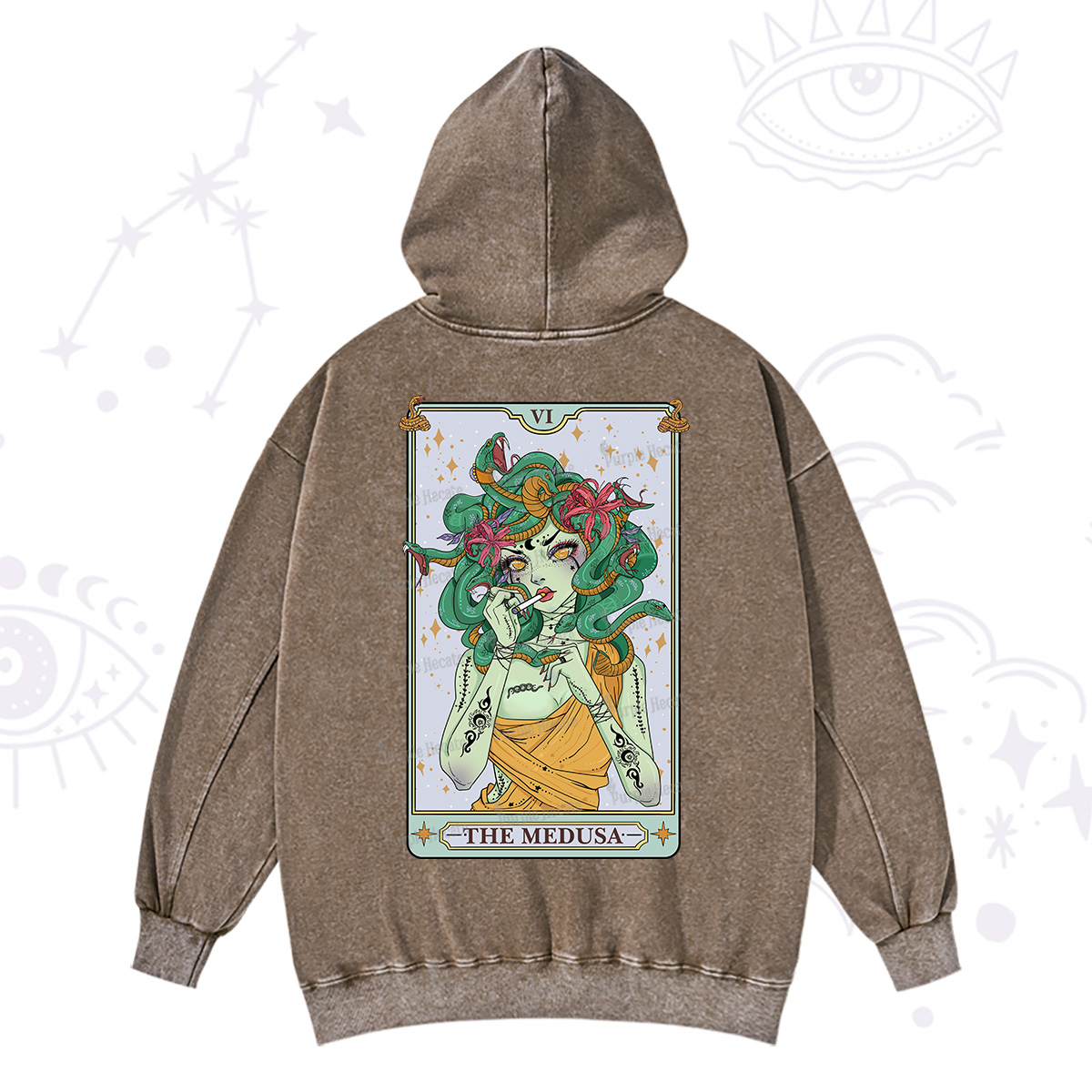 Purplehecate The Medusa Tarot Washed Hoodie