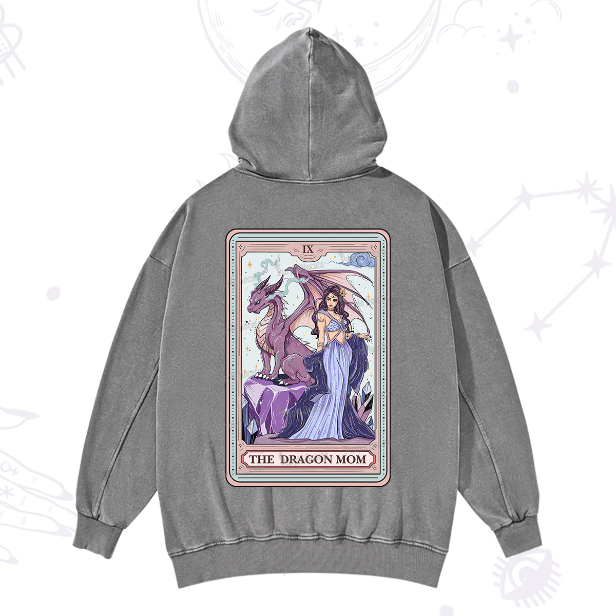 Purplehecate The Dragon Mom Tarot Washed Hoodie