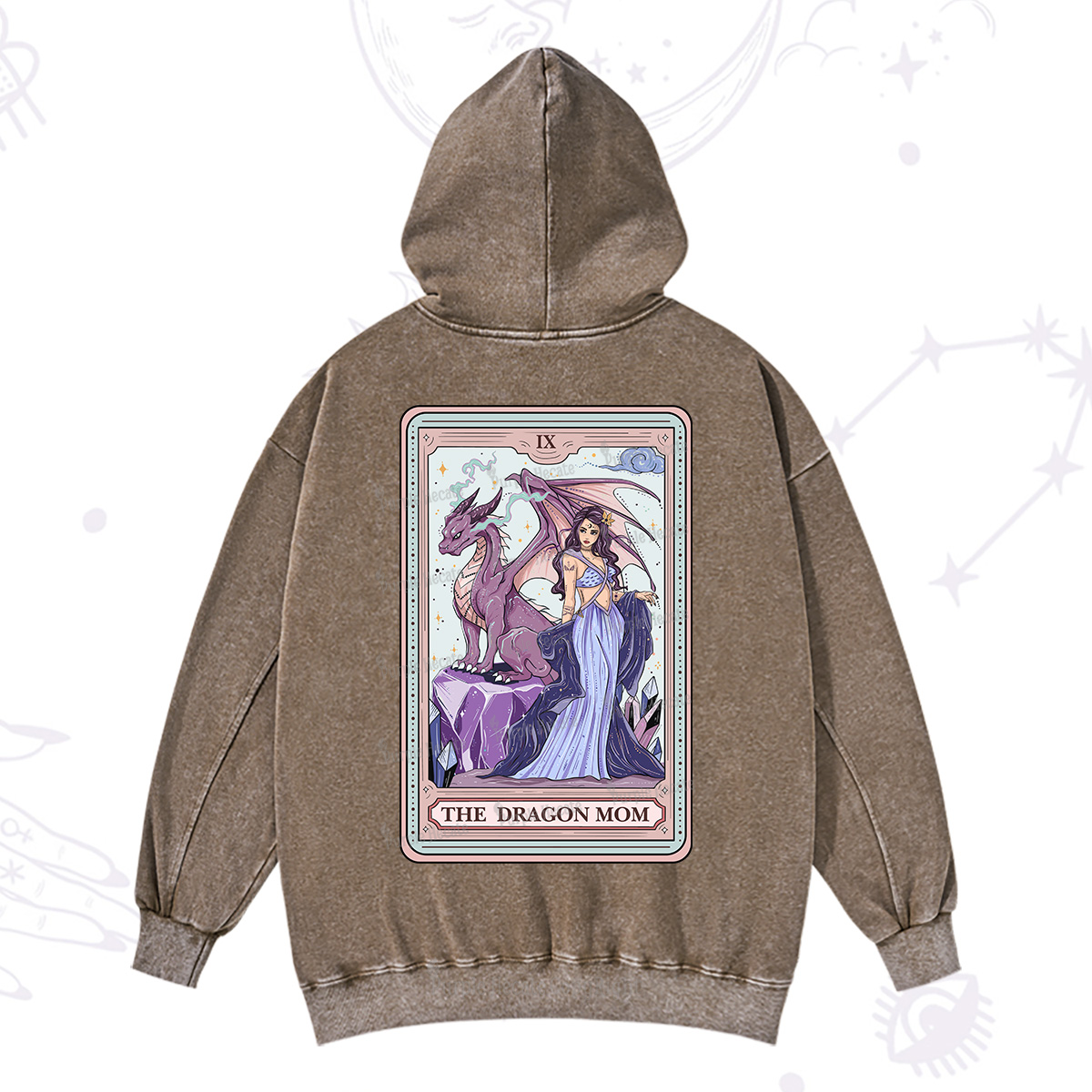 Purplehecate The Dragon Mom Tarot Washed Hoodie