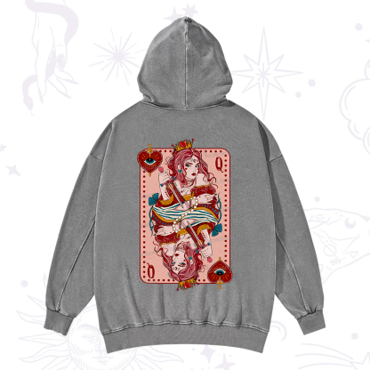 Purplehecate Queen of Hearts Washed Hoodie