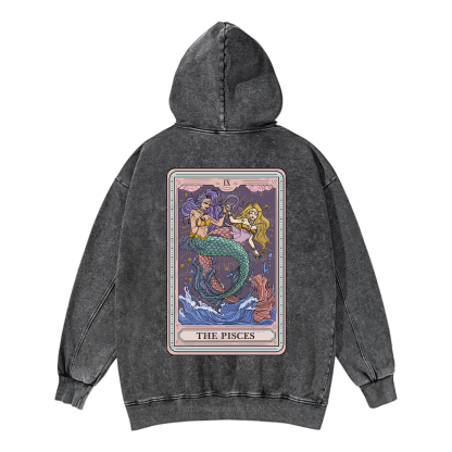 Purplehecate The Pisces Tarot Washed Hoodie