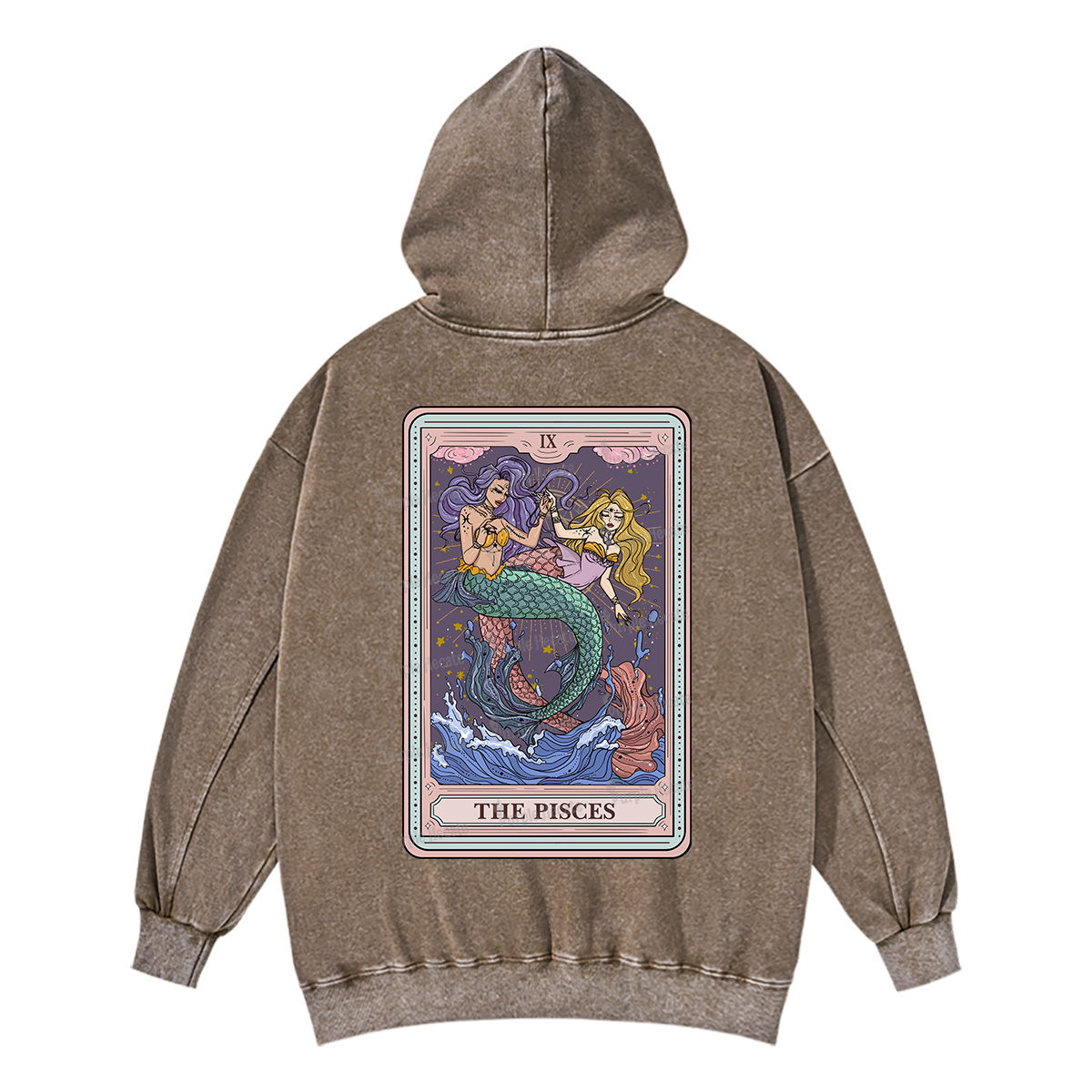 Purplehecate The Pisces Tarot Washed Hoodie