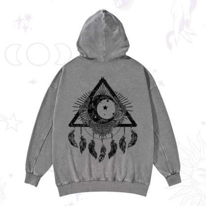 Purplehecate Starry Moon Dreamcatcher Washed Hoodie