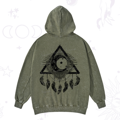 Purplehecate Starry Moon Dreamcatcher Washed Hoodie