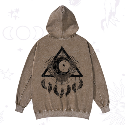 Purplehecate Starry Moon Dreamcatcher Washed Hoodie