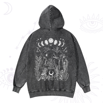 Purplehecate Celestial Cat Washed Hoodie