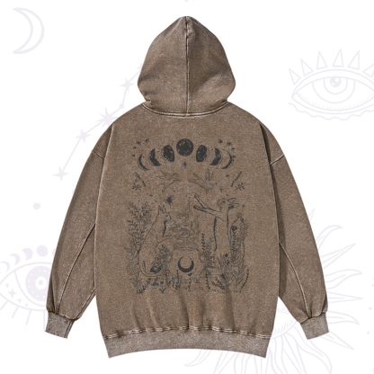 Purplehecate Celestial Cat Washed Hoodie