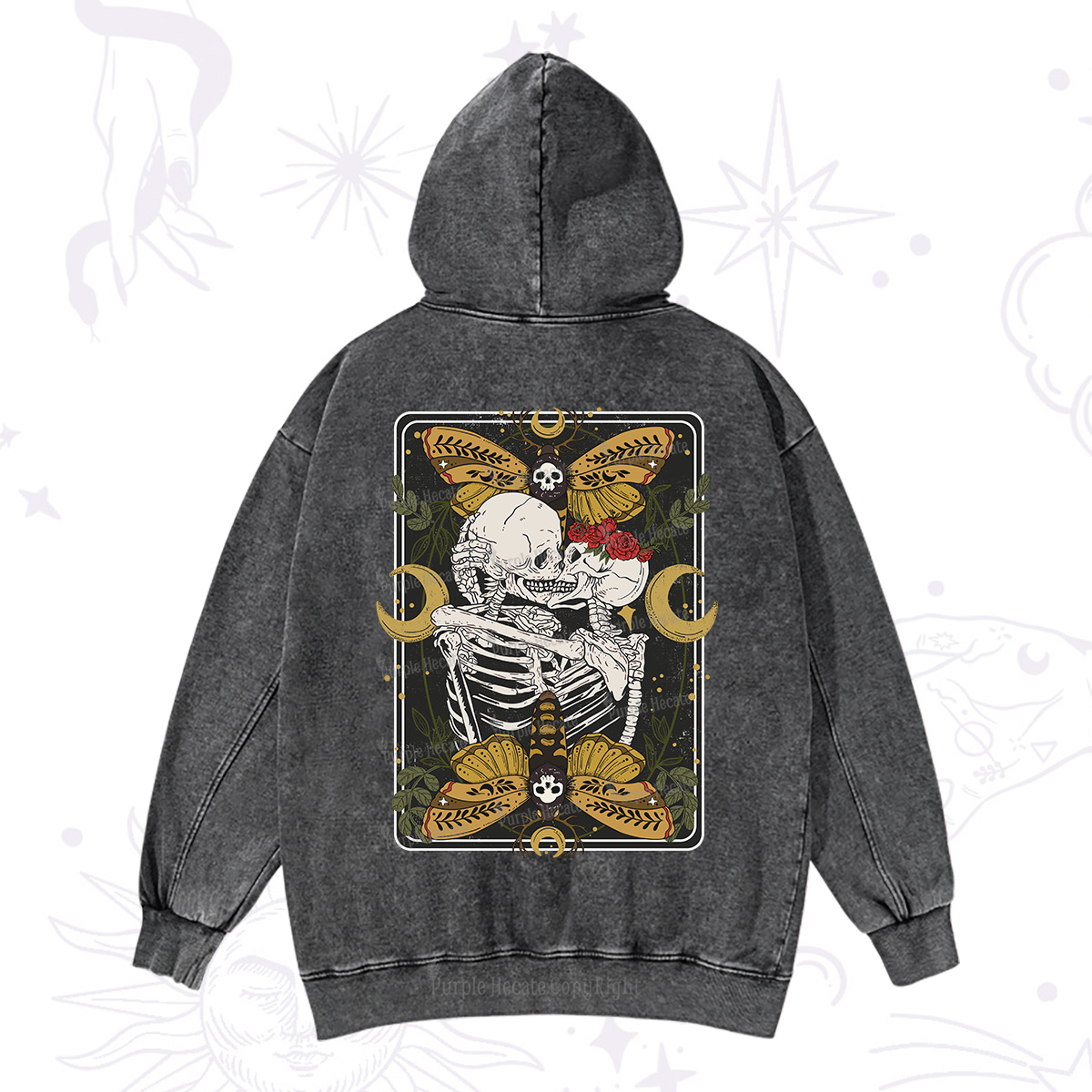 Purplehecate Deathless Moonlit Love Washed Hoodie
