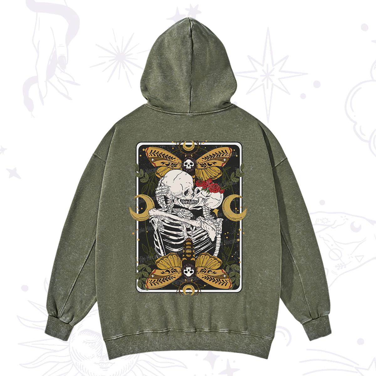 Purplehecate Deathless Moonlit Love Washed Hoodie