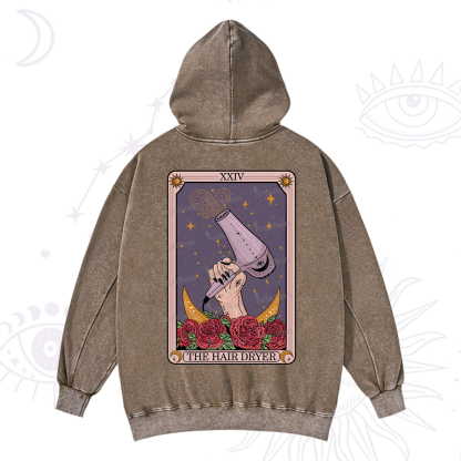 Purplehecate The Hair Dryer Tarot Washed Hoodie