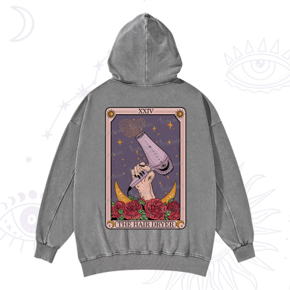 Purplehecate The Hair Dryer Tarot Washed Hoodie