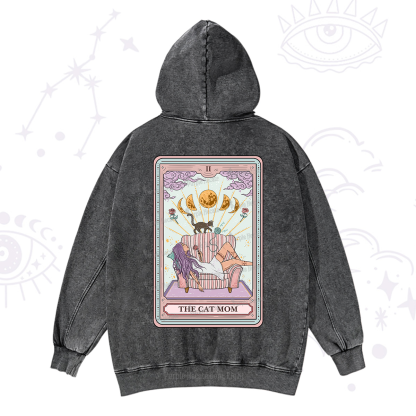 Purplehecate The Cat Mom Tarot Washed Hoodie