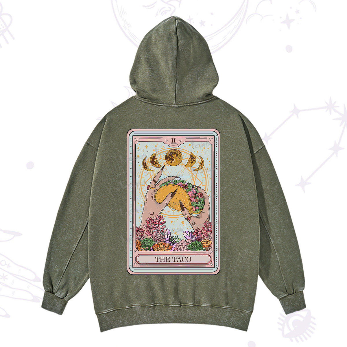 Purplehecate The Taco Tarot Washed Hoodie