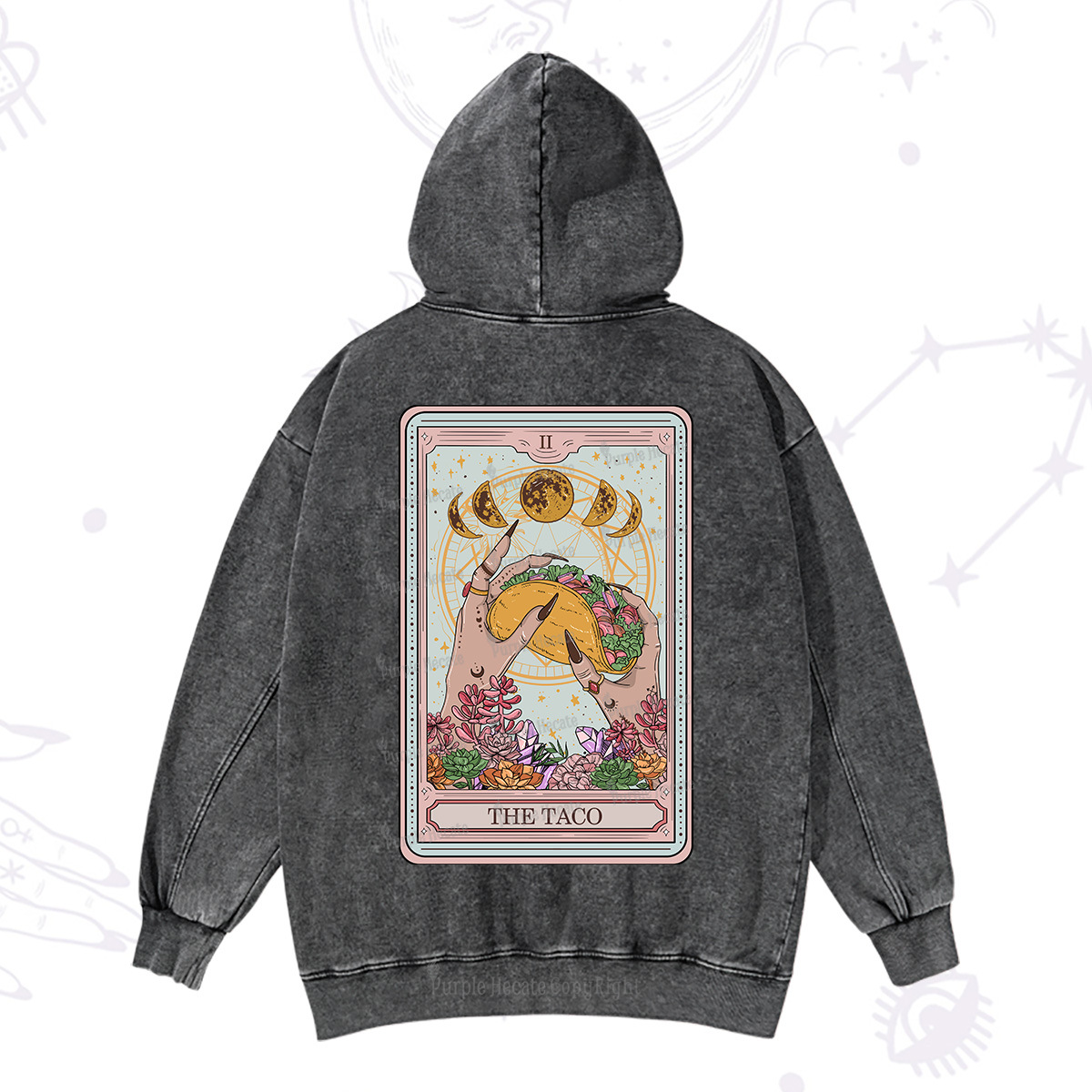 Purplehecate The Taco Tarot Washed Hoodie