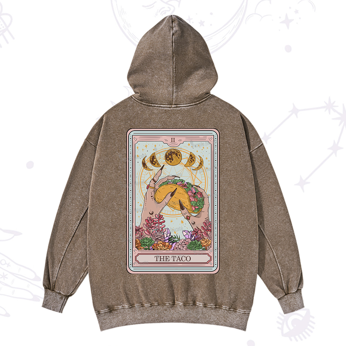 Purplehecate The Taco Tarot Washed Hoodie