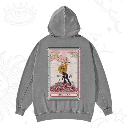 Purplehecate The Tea Food Tarot Card Washed Hoodie